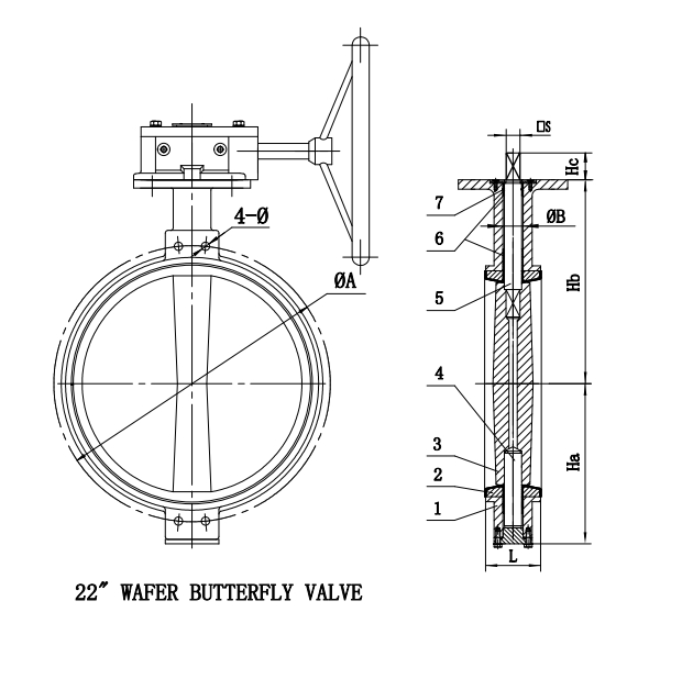 22 WAFER BUTTERFLY VALVE