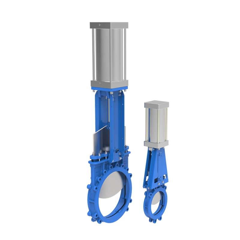 Pneumatic knife gate valve