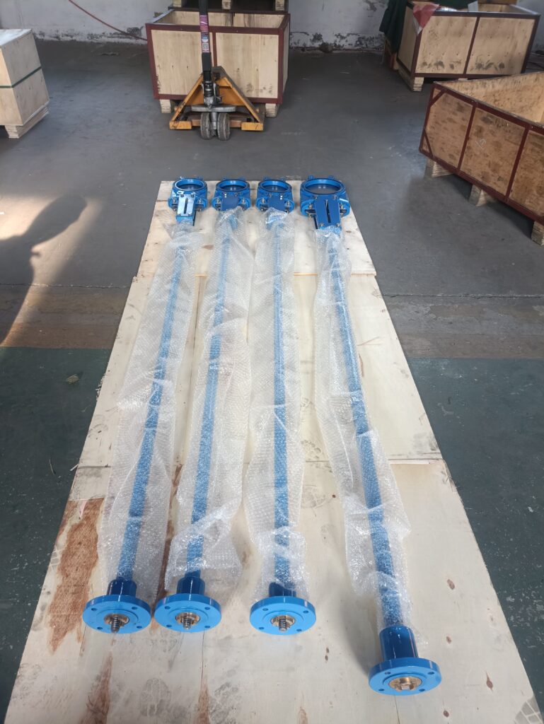 Extended rod knife gate valve 3