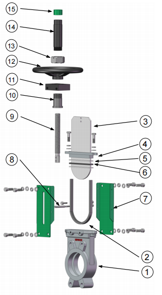 Construction of Bidirectional stainless steel knife valve.jpg