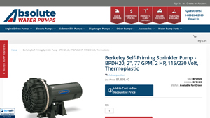 Berkeley - Self-Priming Sprinkler Pump BPDH20