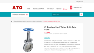 Ato - 6 Stainless Steel Wafer Knife Gate Valve