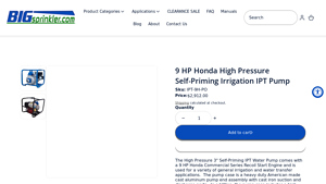 Big Sprinkler - 9 HP Honda High Pressure Self-Priming Irrigation IPT Pump