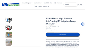 Big Sprinkler - 5.5 HP High Pressure Self-Priming IPT Irrigation Pump