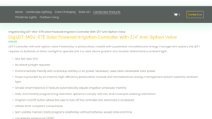 Briteside Landscapes - LEIT-1ASV-075 Solar Powered Irrigation Controller