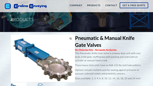 Carolina Conveying - Pneumatic Knife Gate Valve
