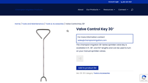 Champion Irrigation - Valve Control Key 30