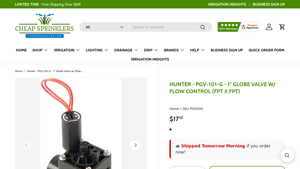 Hunter - PGV-101-G 1 Globe Valve with Flow Control