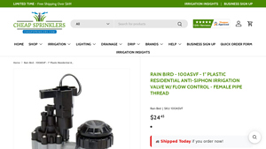 Rain Bird - 100ASVF Anti-Siphon Irrigation Valve