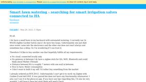 Smart Irrigation - Local ZigBee Solutions