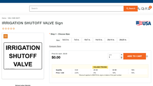 ComplianceSigns - Irrigation Shutoff Valve Sign