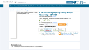 Direct Pivot Parts - 1 HP Centrifugal Pump