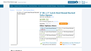 Direct Pivot Parts - 3 RL x 3 Latch Steel Round Backed Valve Opener