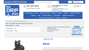 DIG - 3/4 AC Solenoid Inline Valve with Flow Control
