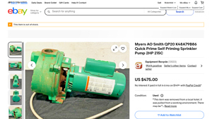 Myers - Quick Prime Self Priming Sprinkler Pump