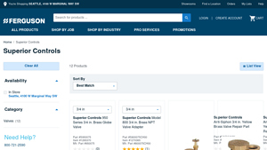 Ferguson - Superior Controls 950 Series Brass Globe Valve