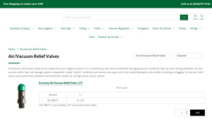 Grow Irrigation - Economy Air/Vacuum Relief Valve