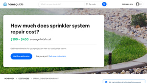 HomeGuide - Sprinkler System Repair Costs