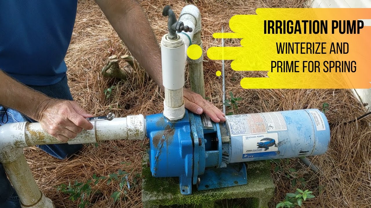 A stock image illustrating how to prime an irrigation pump concepts