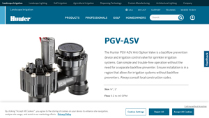 Hunter - PGV-ASV Anti-Siphon Valve