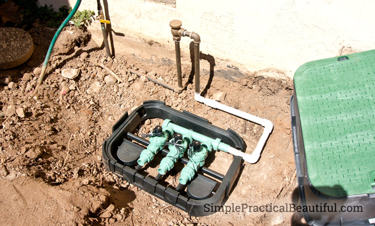 A stock image illustrating installing irrigation valve box concepts