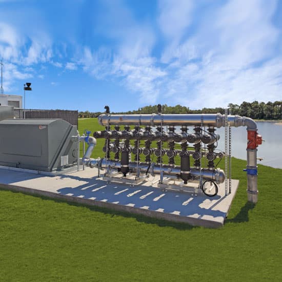 A stock image illustrating irrigation pump house concepts