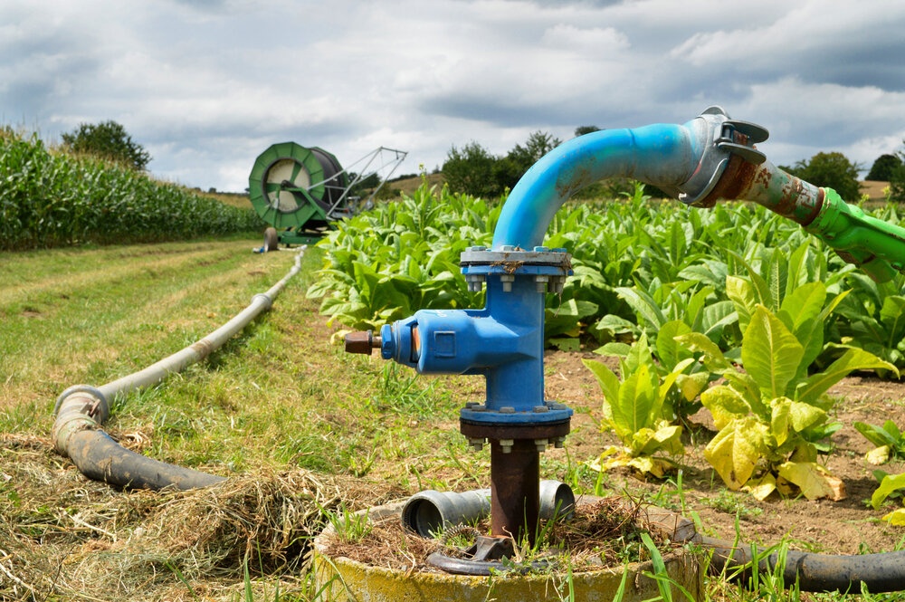 A stock image illustrating irrigation pump priming concepts
