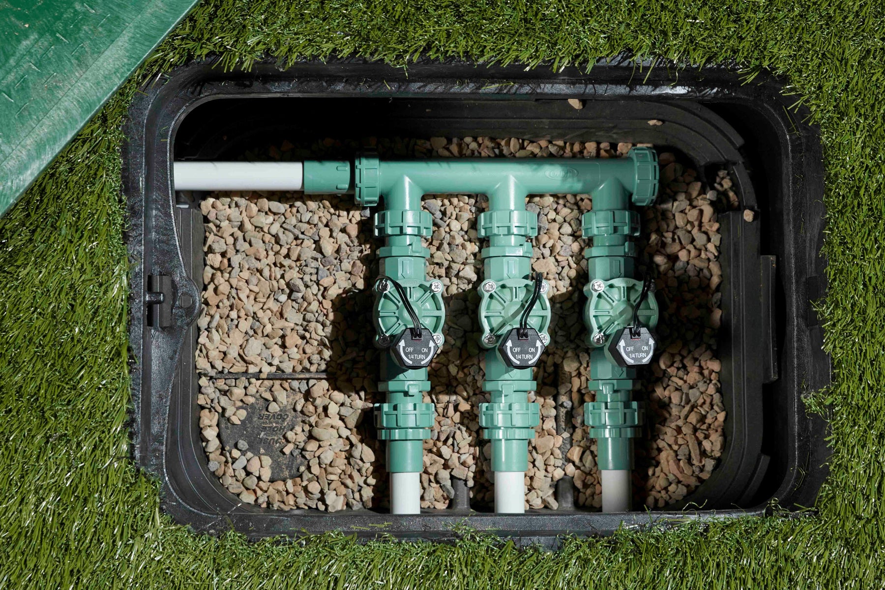 A stock image illustrating irrigation system valve box concepts