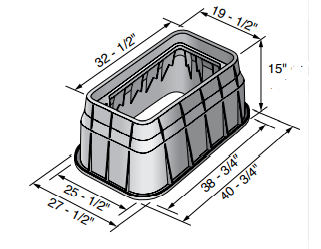 A stock image illustrating irrigation valve box dimensions concepts