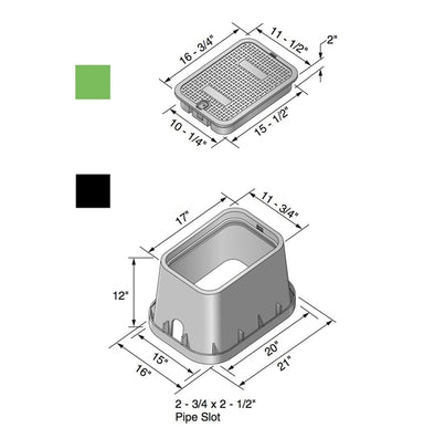 A stock image illustrating irrigation valve box dimensions concepts