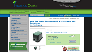Irrigation Outlet - Jumbo Rectangular Valve Box