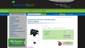 Irrigation Outlet - Pump Cover