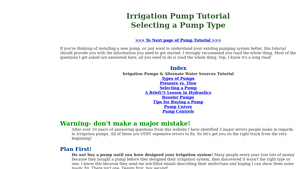 Irrigation Tutorials - Types of Pumps