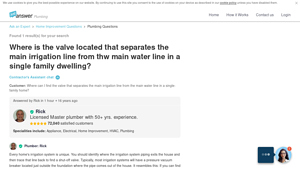 JustAnswer - Irrigation Shutoff Valve Guide