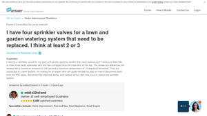 JustAnswer - Sprinkler Valve Replacement