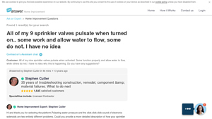 JustAnswer - Pulsating Sprinkler Valve Solutions