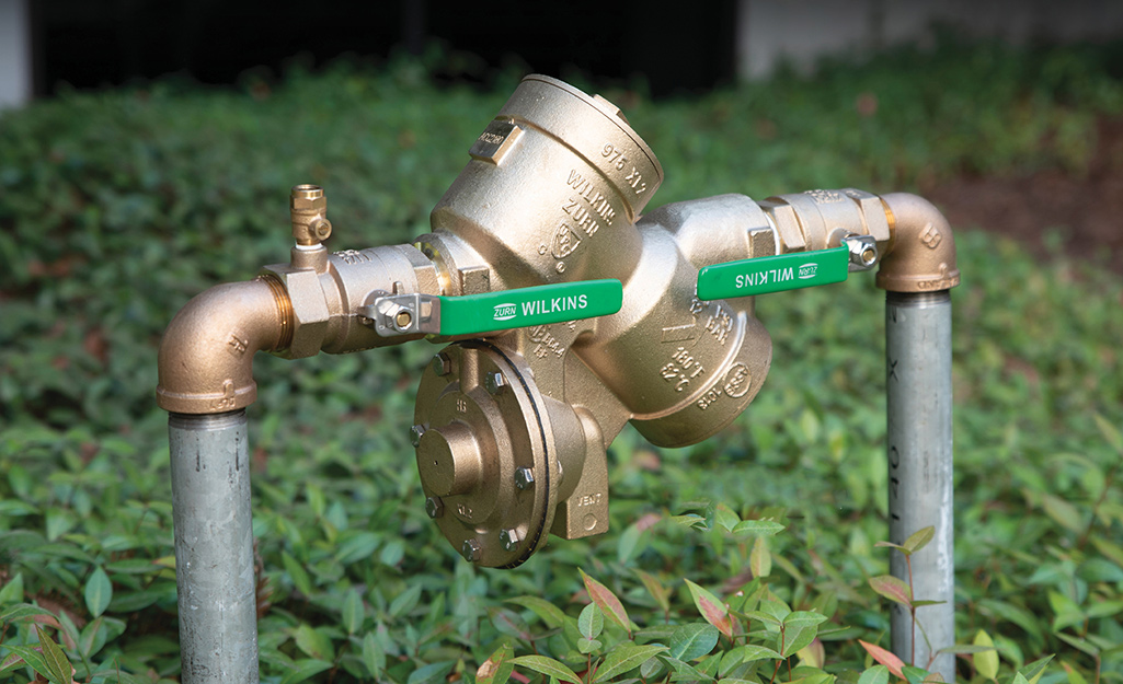 A stock image illustrating large steel irrigation main valve concepts
