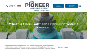 Pioneer Underground - Check Valve for Sprinkler Systems