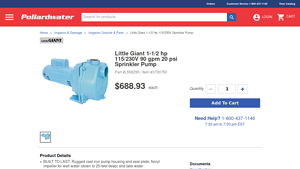 Little Giant - 1-1/2 hp Sprinkler Pump