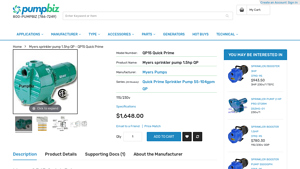 Myers - 1.5HP Quick Prime Sprinkler Pump