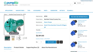 Myers - Quick Prime Sprinkler Pump 2 HP