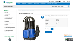 RainHarvest - RainFlo GP-400 Garden Pump