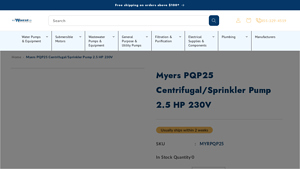 Myers - PQP25 Centrifugal/Sprinkler Pump