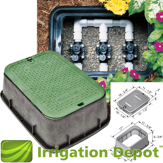 A stock image illustrating rectangular valve box irrigation concepts