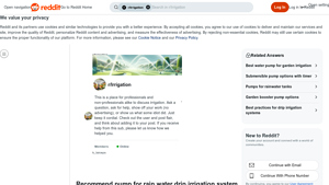 Reddit - Pump Selection Guide for Drip Irrigation