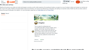 Reddit - Sprinkler Backflow Preventer