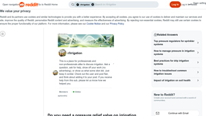 Reddit - Pressure Relief Valve for Irrigation Systems