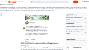 Irrigation Pump - Pressure Issues