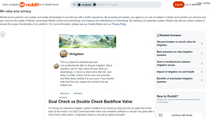Reddit - Backflow Valve Comparison