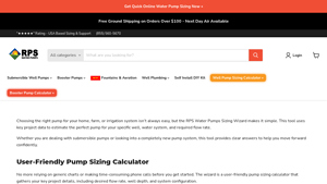 RPS Water Pumps - Pump Sizing Wizard